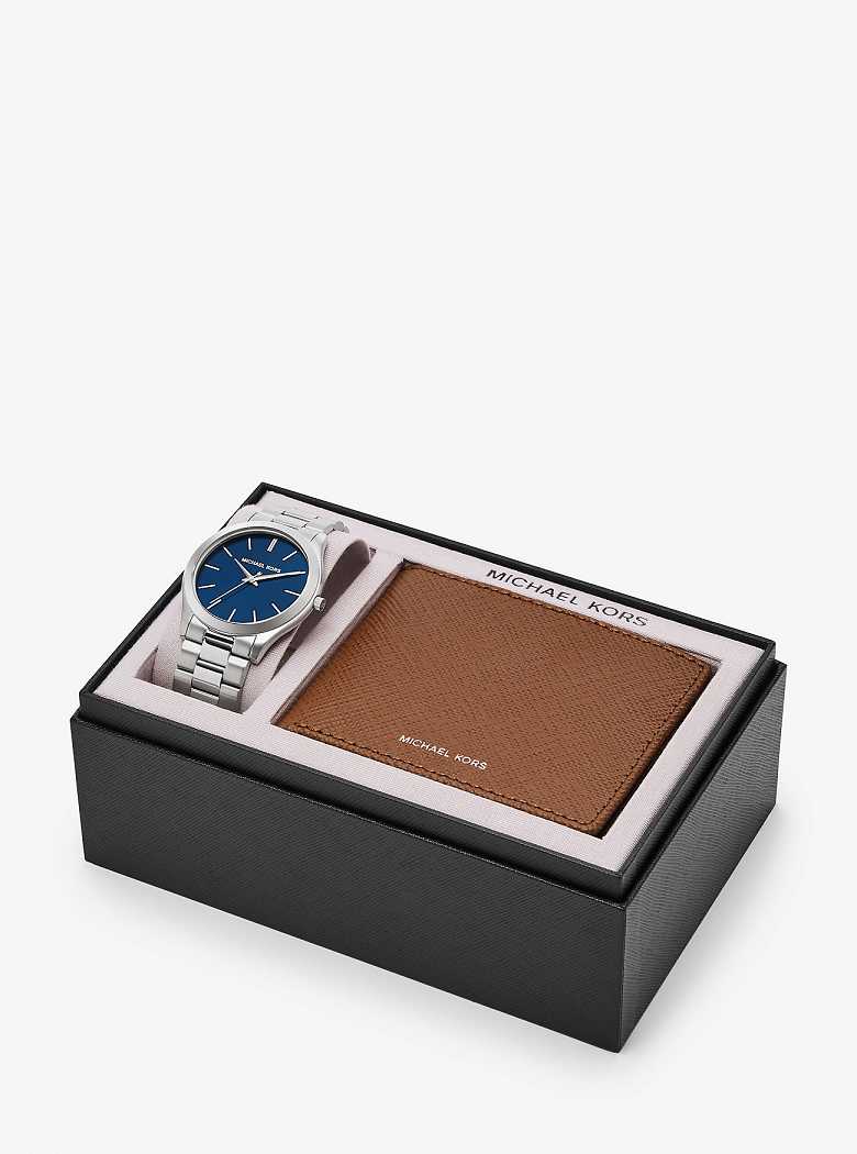 Michael Kors Oversized Slim Runway Silver-Tone Złote | SN-MK28269