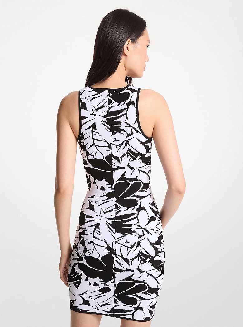 Michael Kors Palm Jacquard Tank Czarne Białe | SN-MK26770