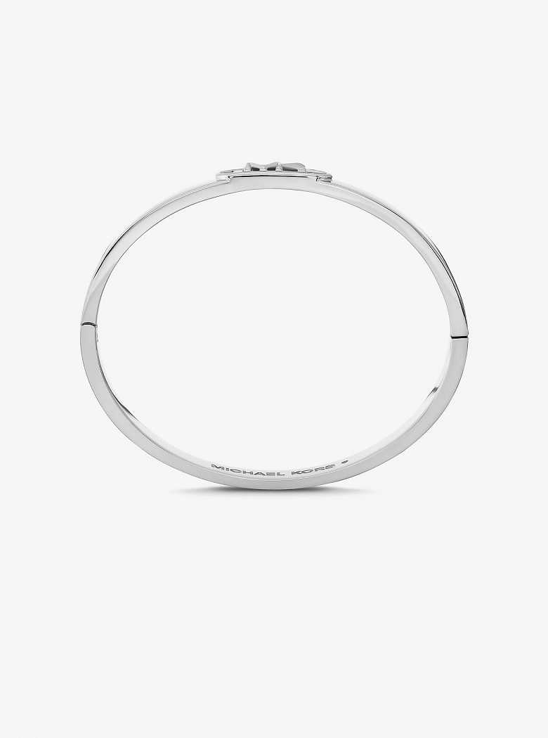 Michael Kors Precious Metal-Plated Brass Empire Logo Srebrne | SN-MK27725