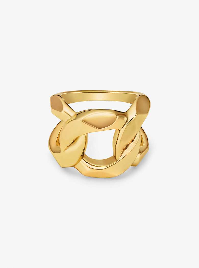 Michael Kors Precious Metal-Plated Brass Curb-Link Złote | SN-MK27841