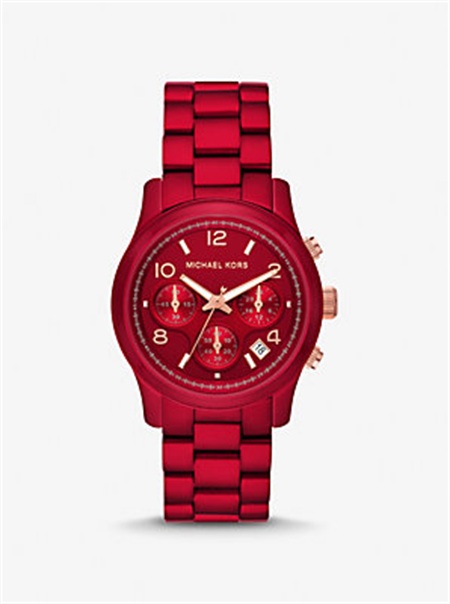 Michael Kors Runway Red-Coated Watch Czerwone | SN-MK28327