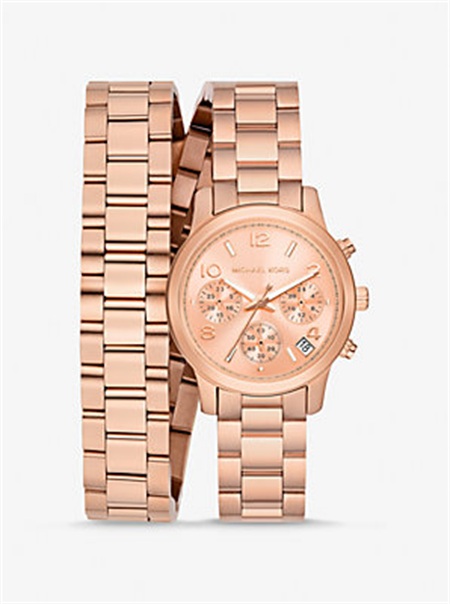 Michael Kors Runway Rose Gold-Tone Wrap Watch Różowe Złote | SN-MK28395