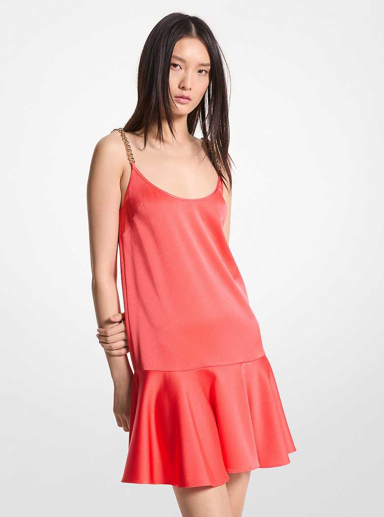 Michael Kors Satin Chain Tank Koralowe | SN-MK26680