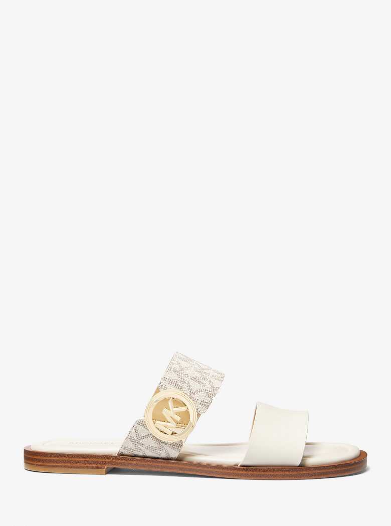 Michael Kors Vera Leather and Signature Logo Głęboka Żółte | SN-MK27674